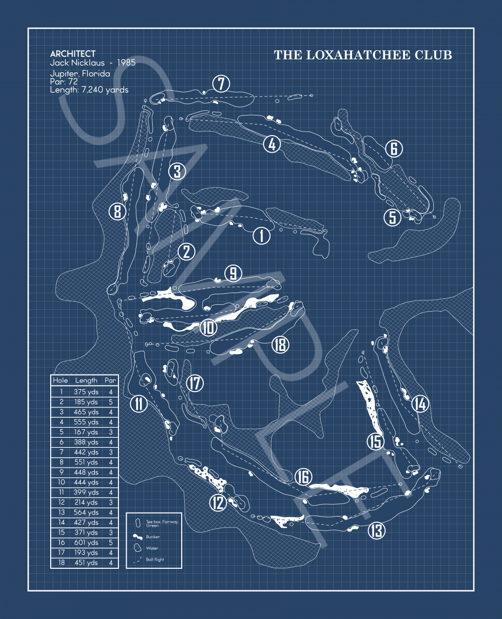 The Loxahatchee Club Blueprint (Print)