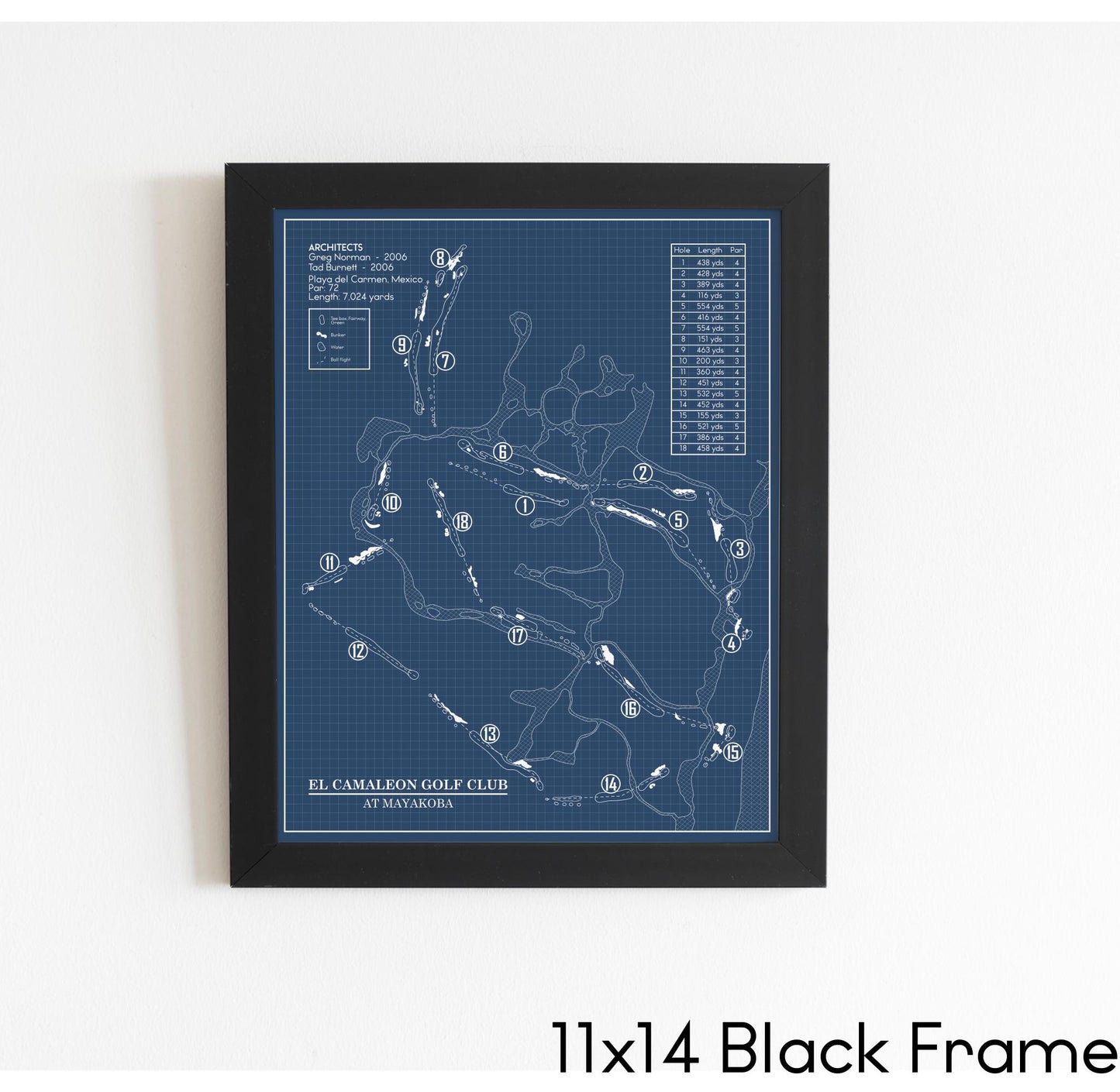 El Cameleon Golf Club at Mayakoba Blueprint (Print)