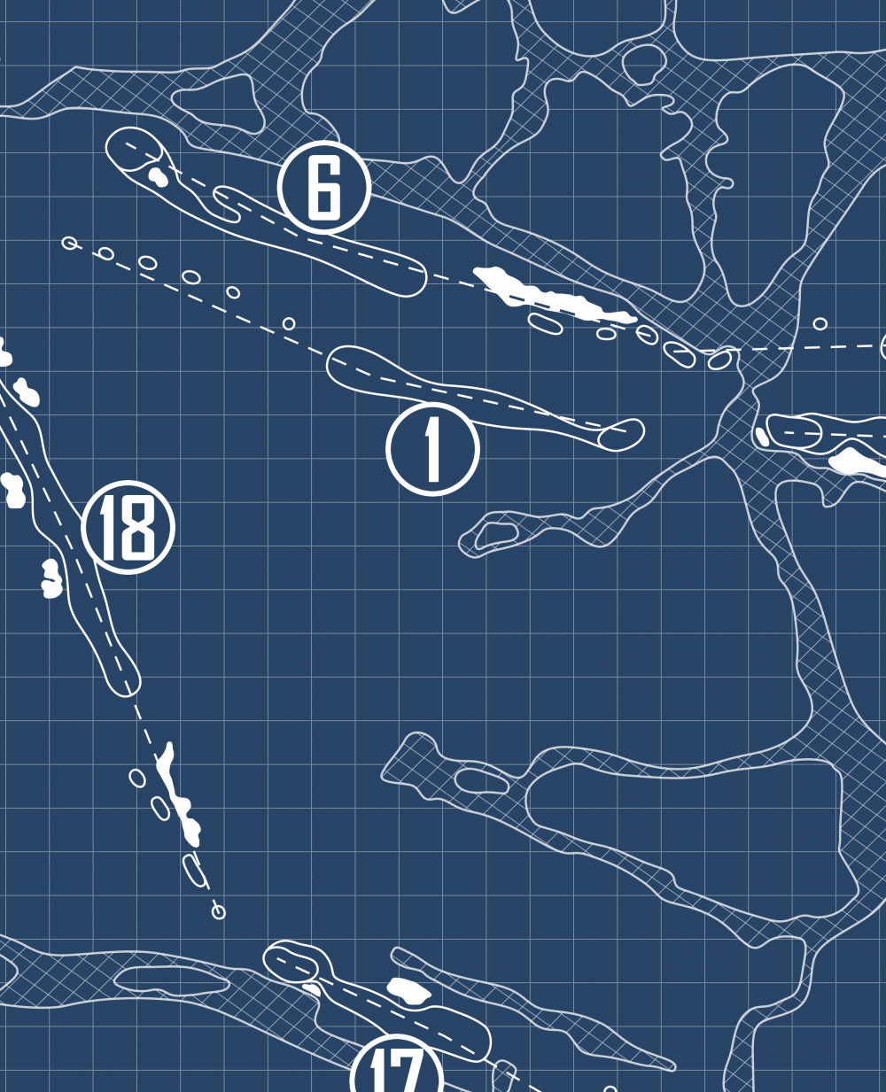 El Cameleon Golf Club at Mayakoba Blueprint (Print)