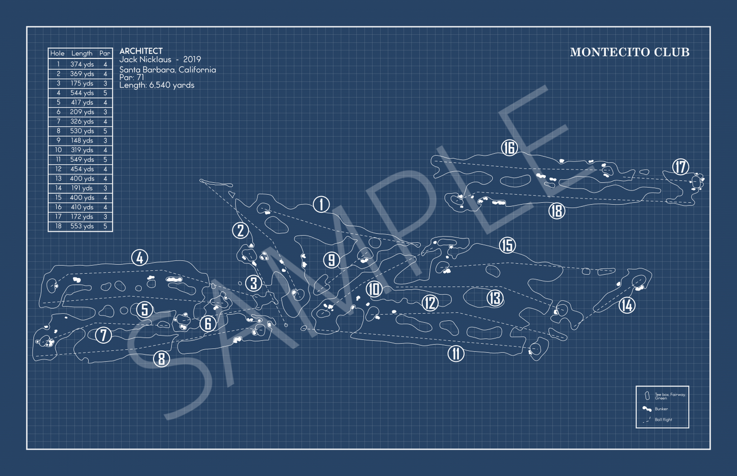 The Montecito Club Blueprint (Print)