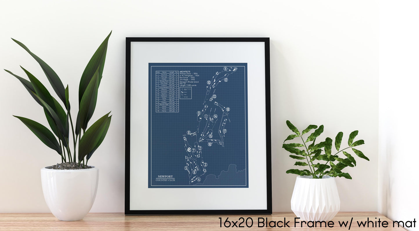 Newport Country Club Blueprint (Print)