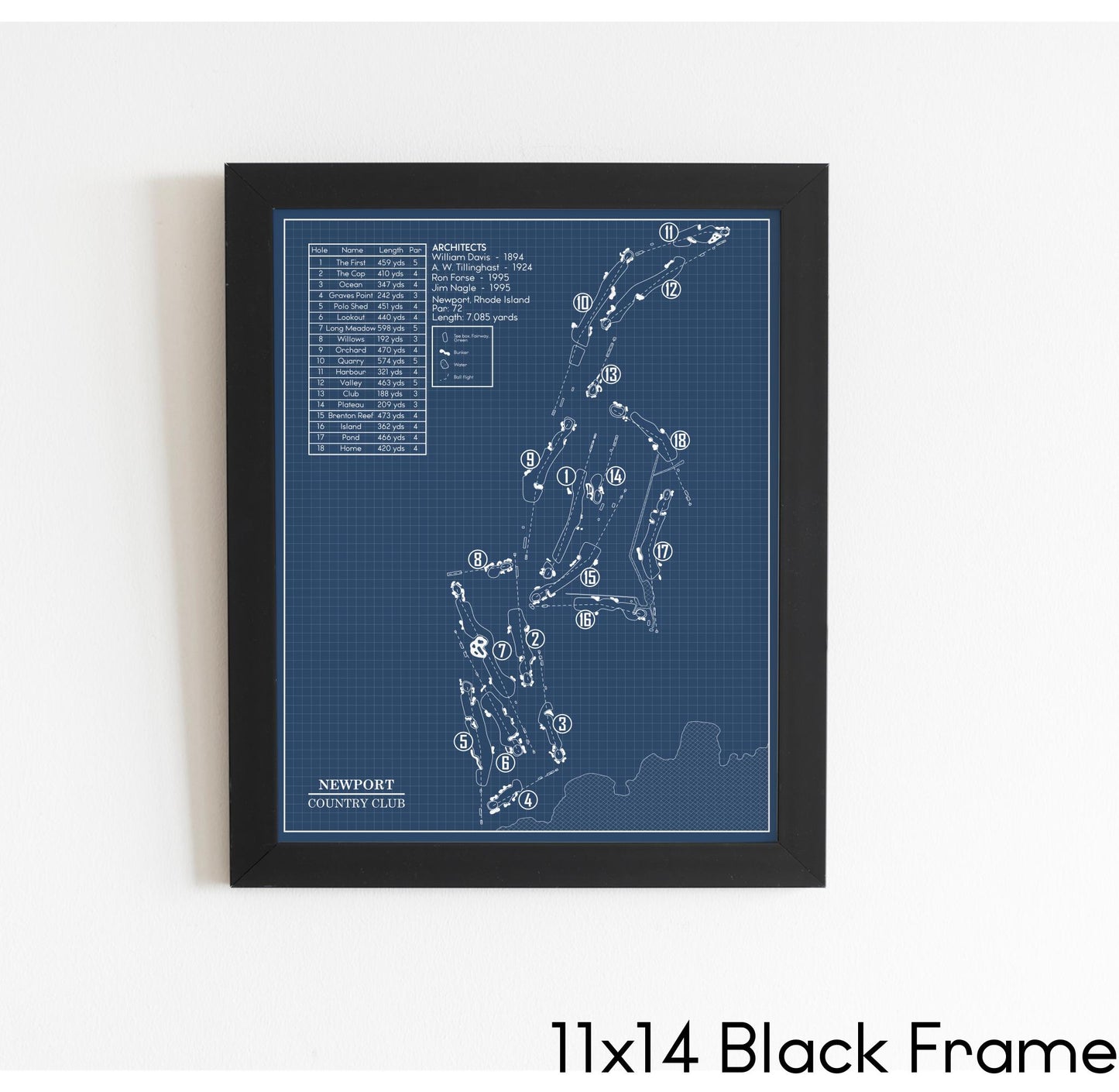 Newport Country Club Blueprint (Print)