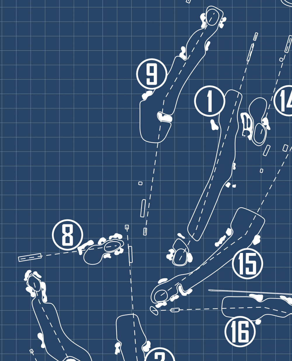 Newport Country Club Blueprint (Print)