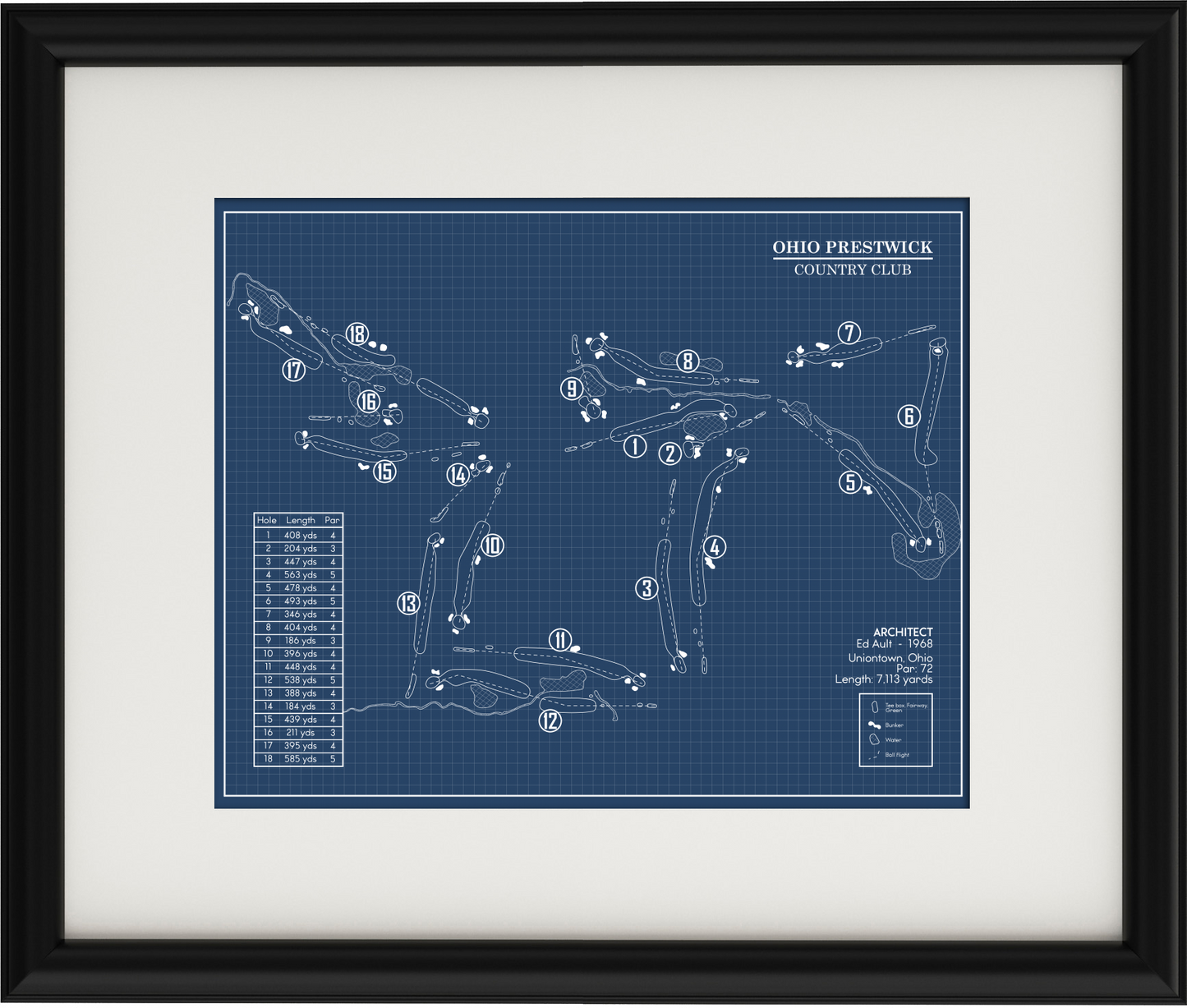 Ohio Prestwick Country Club Blueprint (Print)