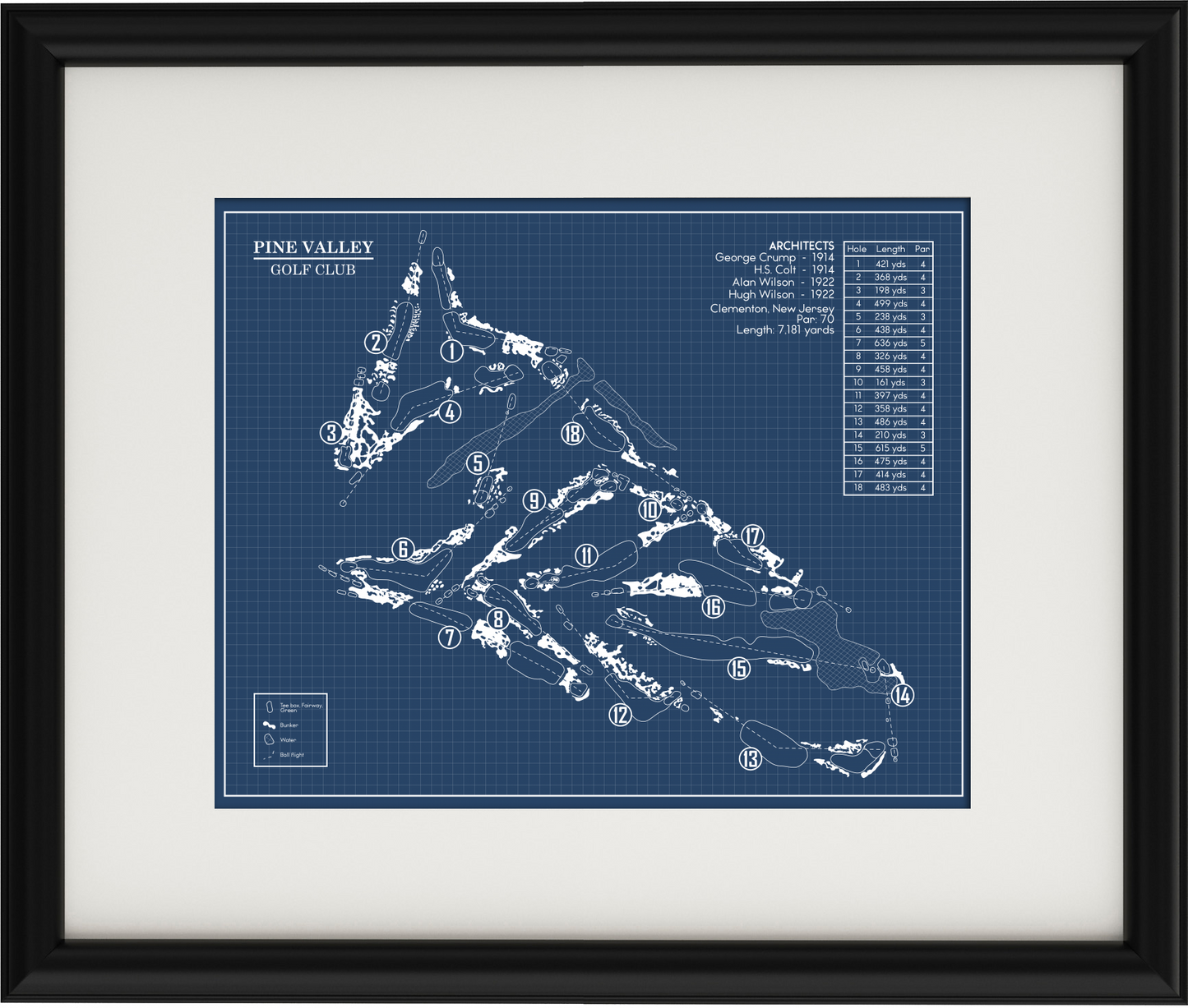 Pine Valley Golf Club Blueprint (Print)