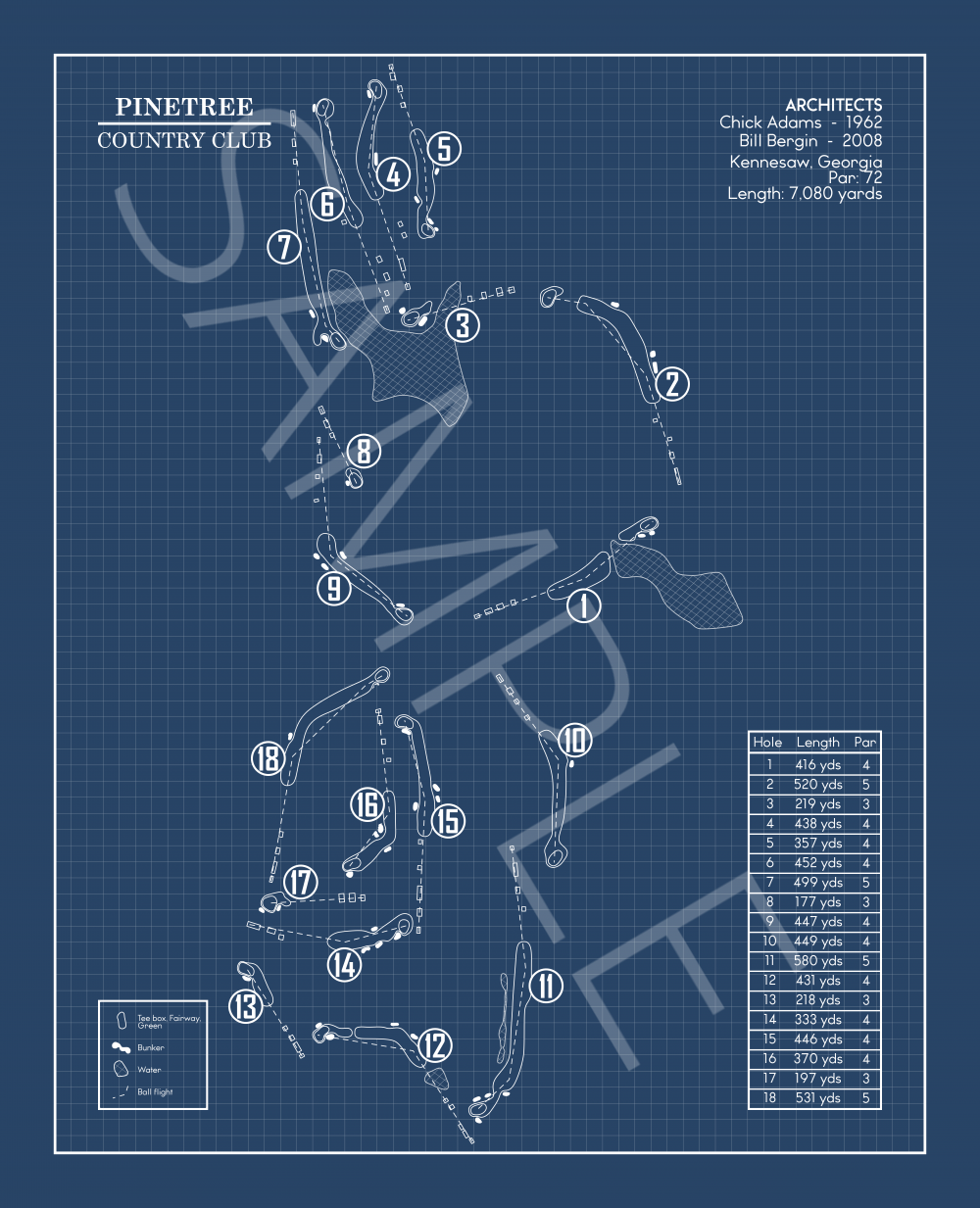 Pinetree Country Club Blueprint (Print)