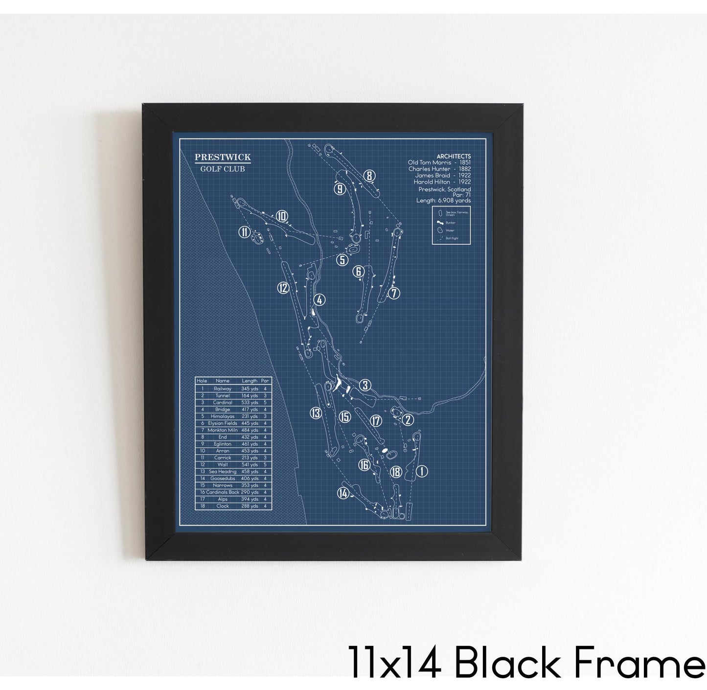 Prestwick Golf Club Blueprint (Print)