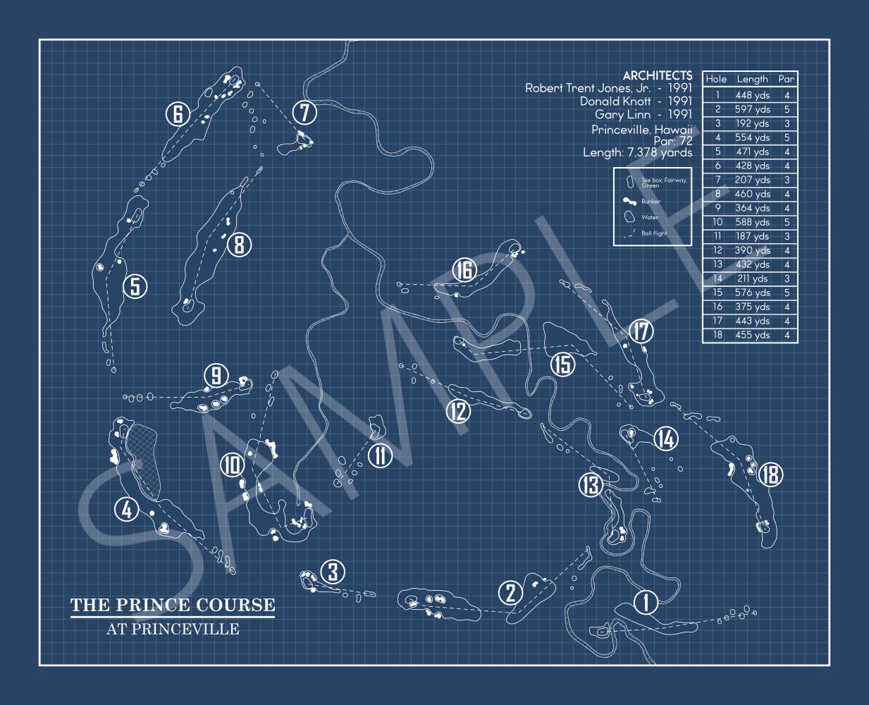 The Prince Course at Princeville Blueprint (Print)