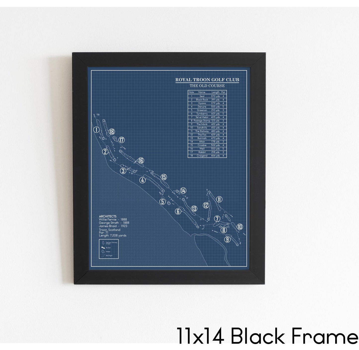 The Old Course at Royal Troon Golf Club Blueprint (Print)