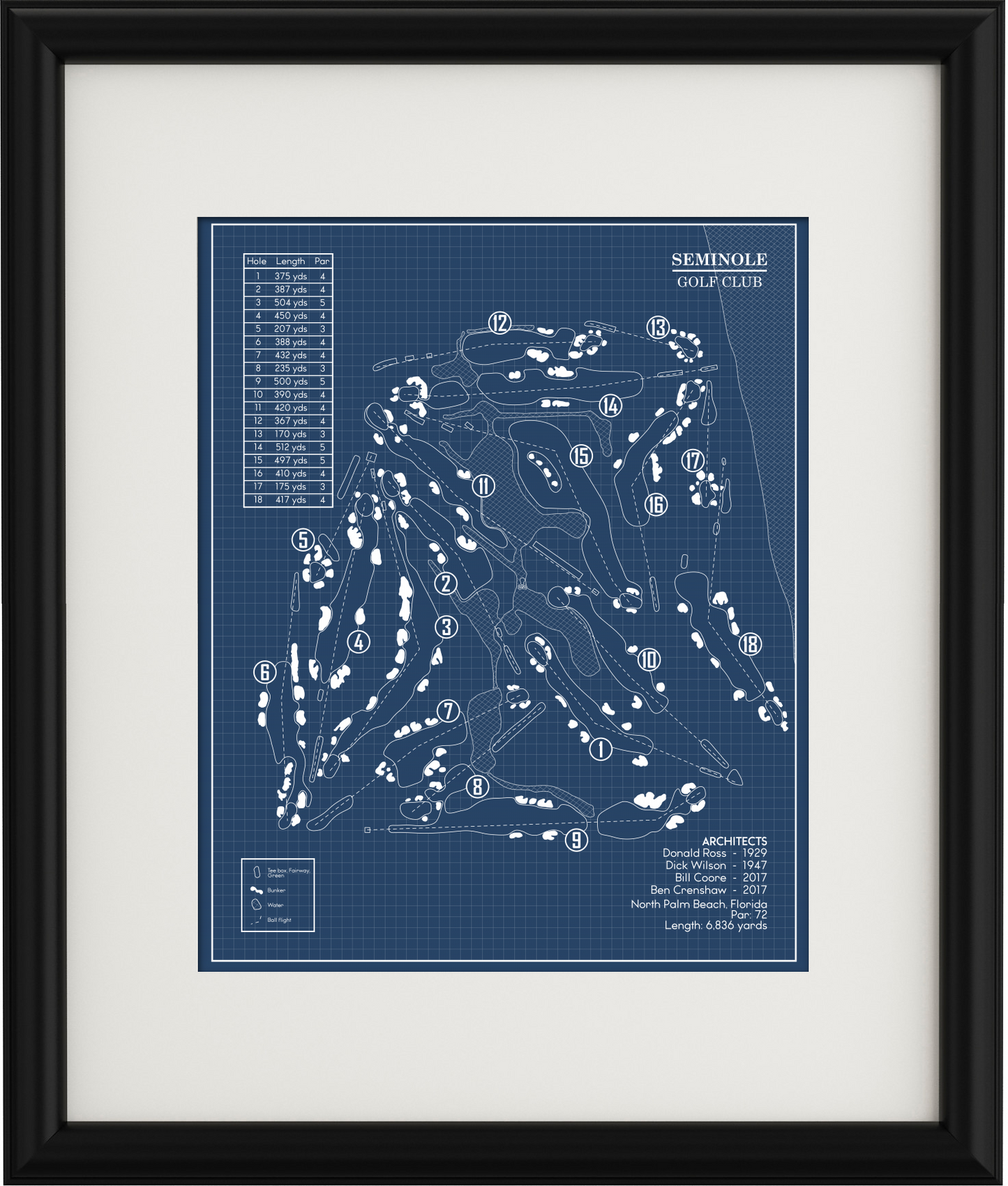 Seminole Golf Club Blueprint (Print)