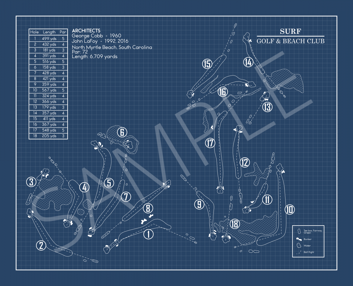 Surf Golf & Beach Club Blueprint (Print)