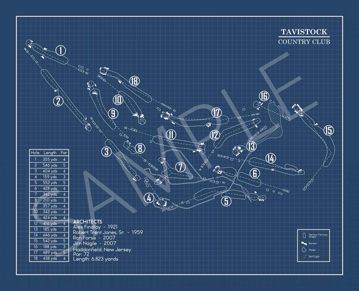Tavistock Country Club Blueprint (Print)