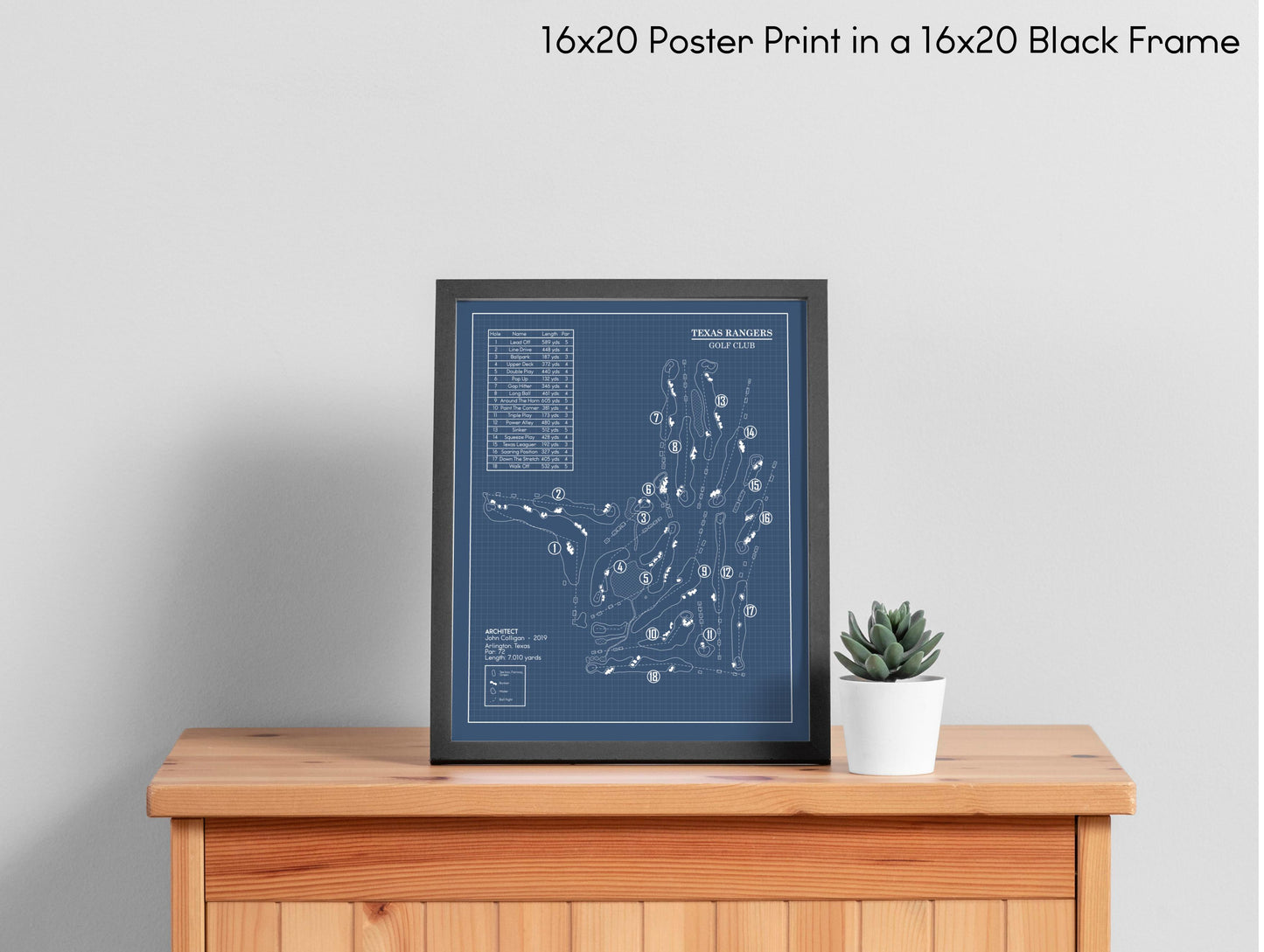 Texas Rangers Golf Club Blueprint (Print)