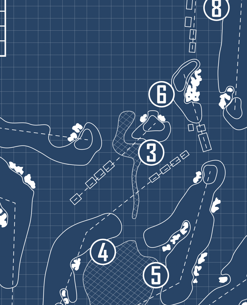 Texas Rangers Golf Club Blueprint (Print)
