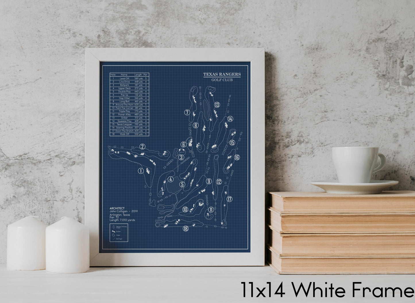 Texas Rangers Golf Club Blueprint (Print)