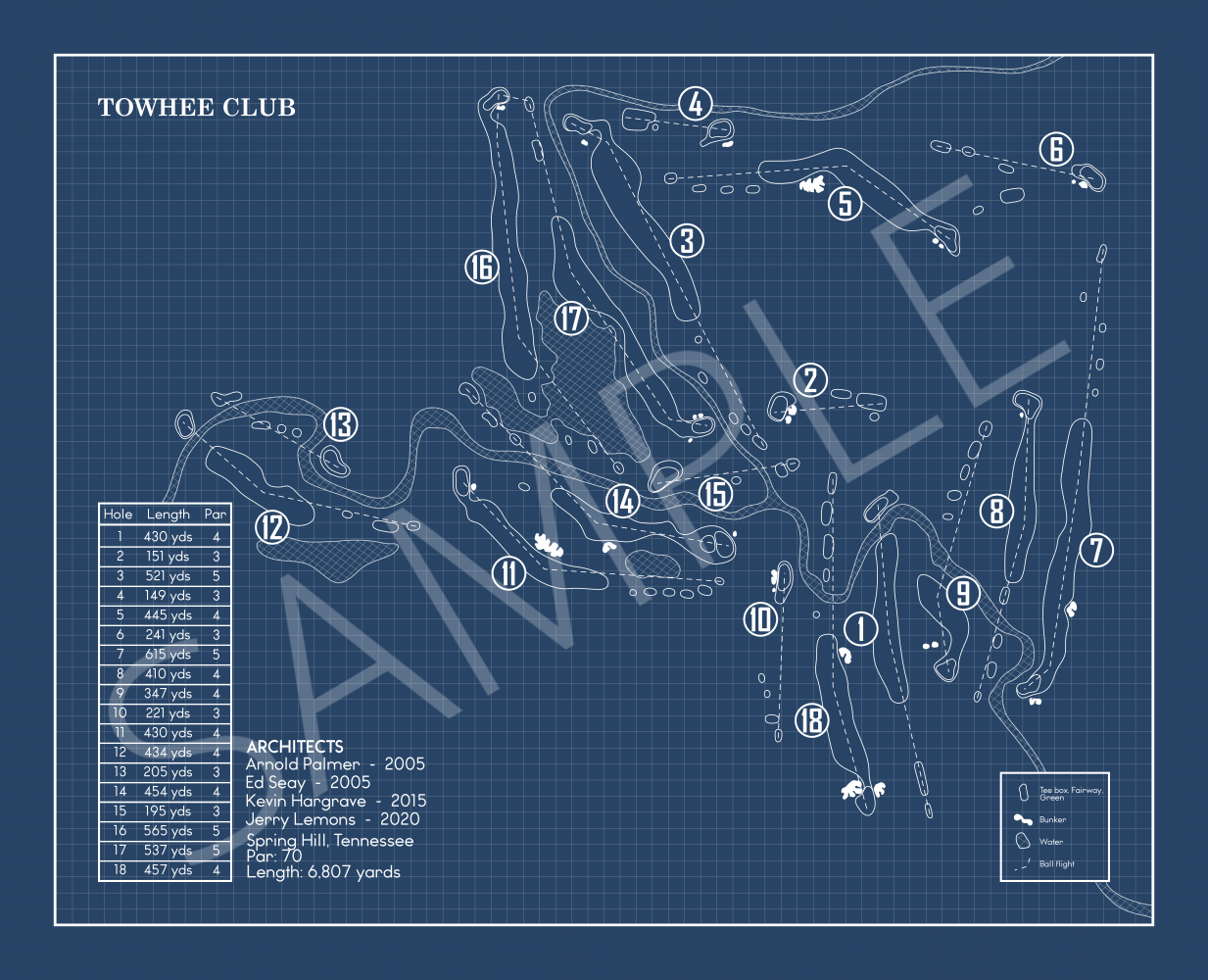 Towhee Club Blueprint (Print)