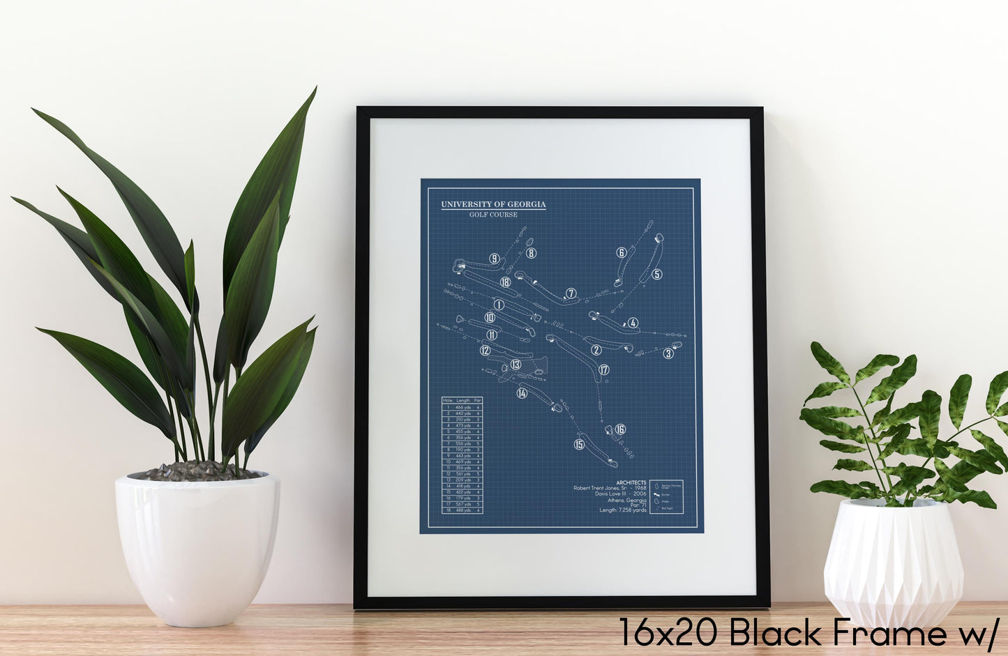 University of Georgia Golf Course Blueprint (Print)