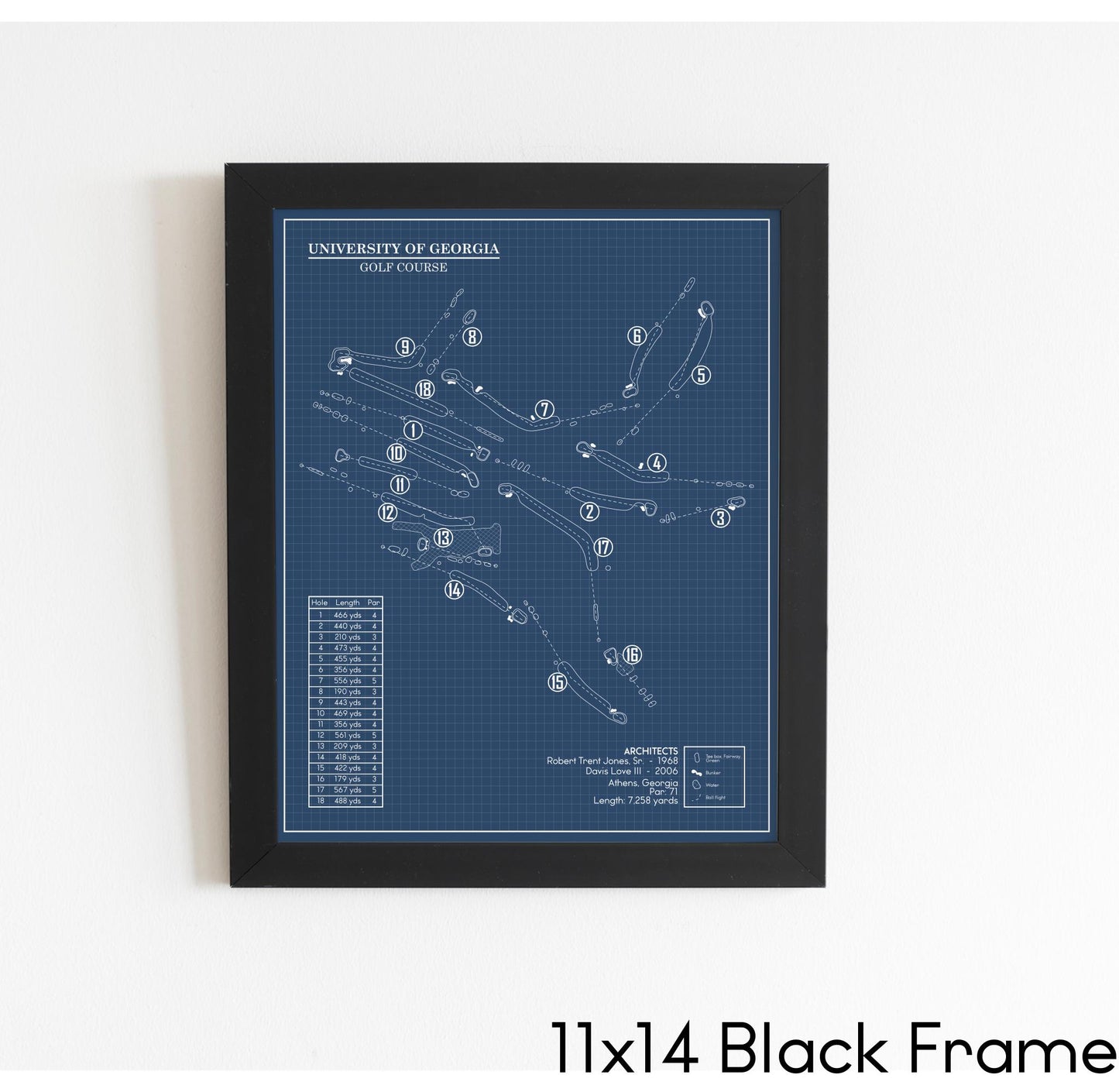 University of Georgia Golf Course Blueprint (Print)