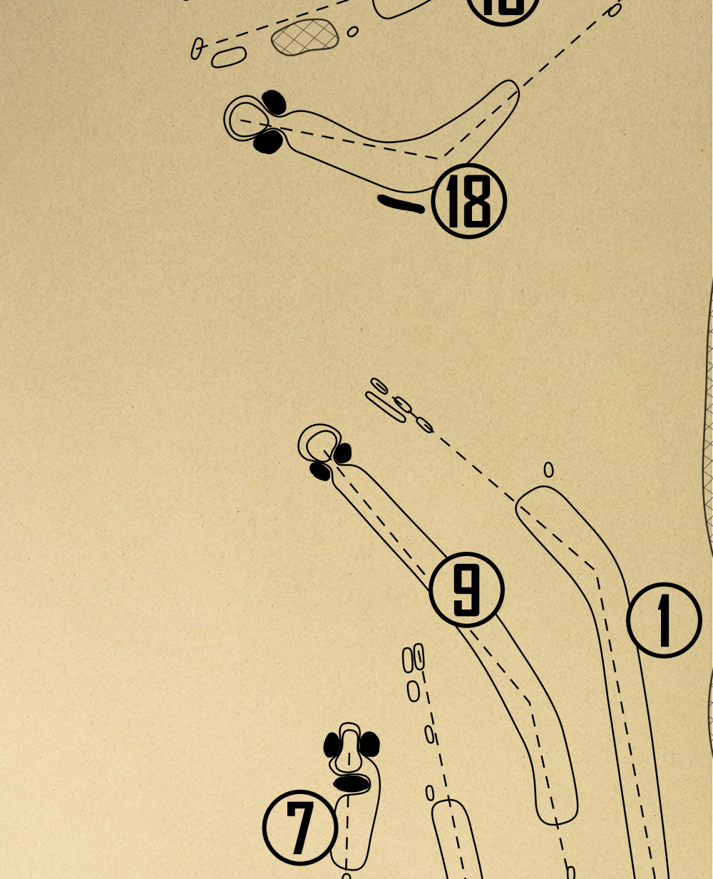 Wailua Municipal Golf Course Outline (Print)
