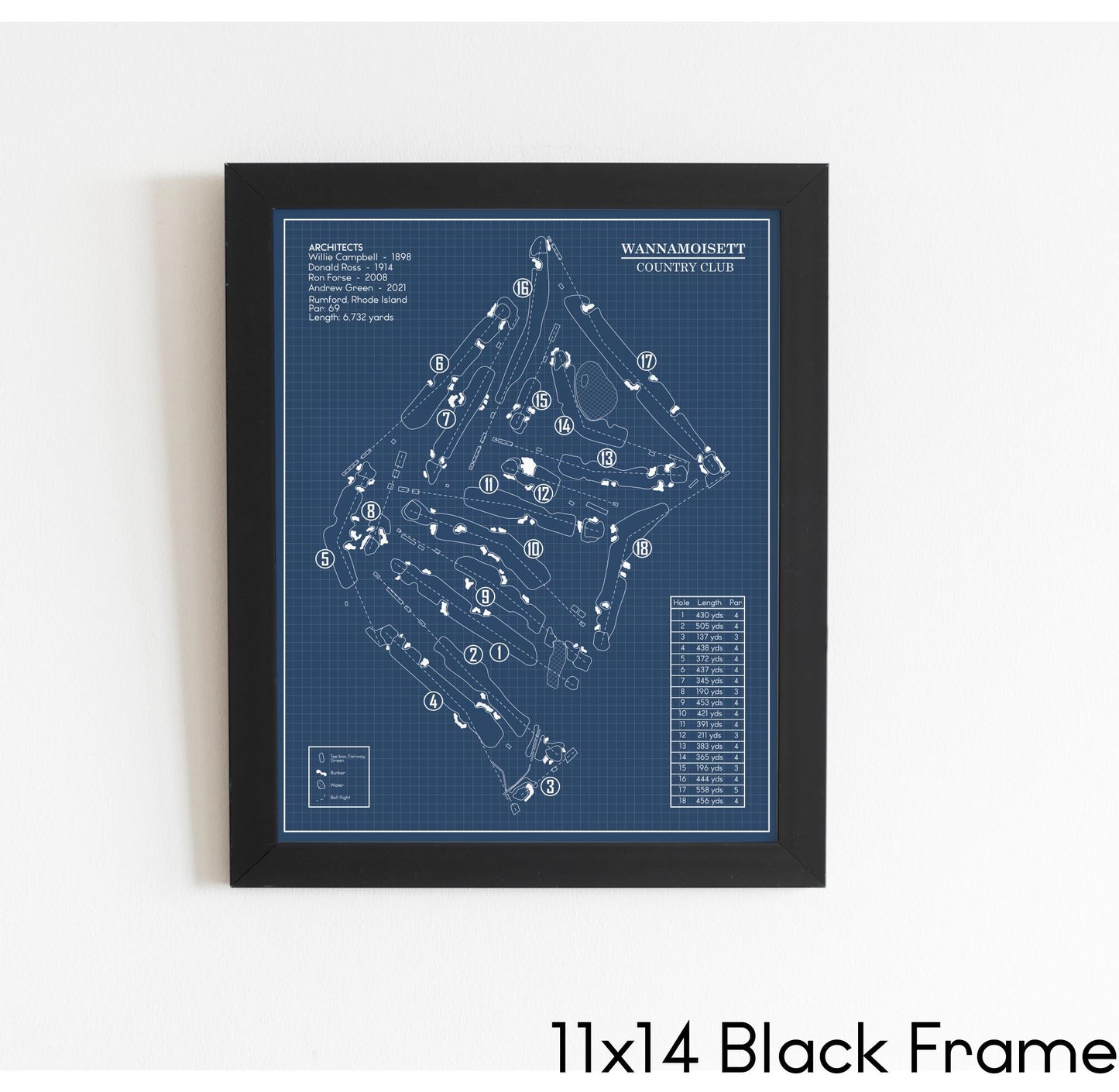 Wannamoisett Country Club Blueprint (Print)