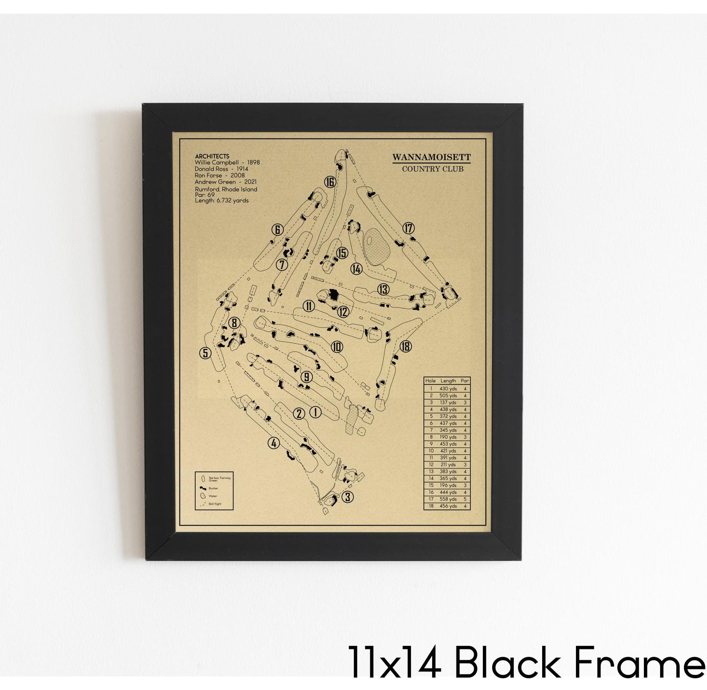 Wannamoisett Country Club Outline (Print)