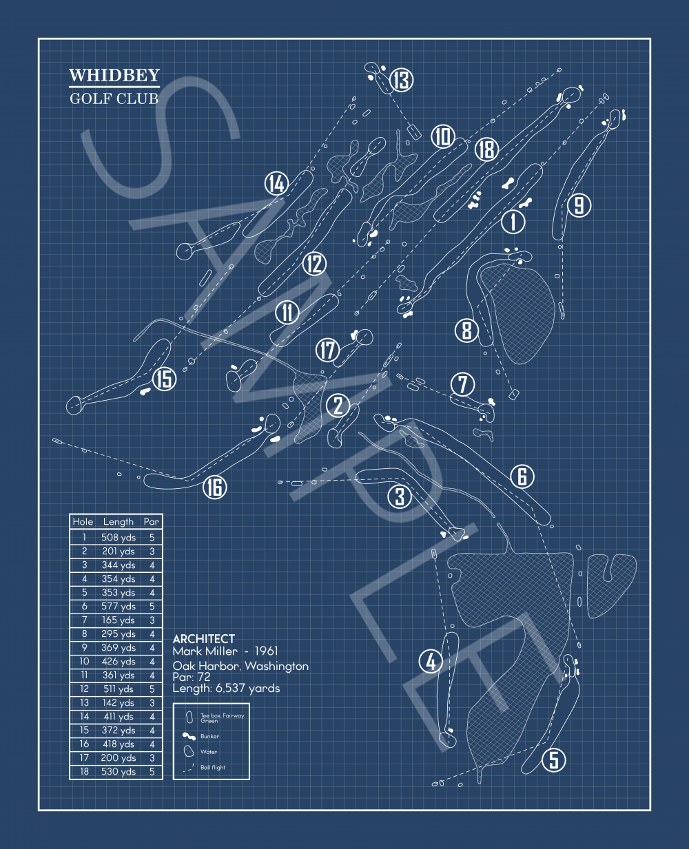 Whidbey Golf Club Blueprint (Print)