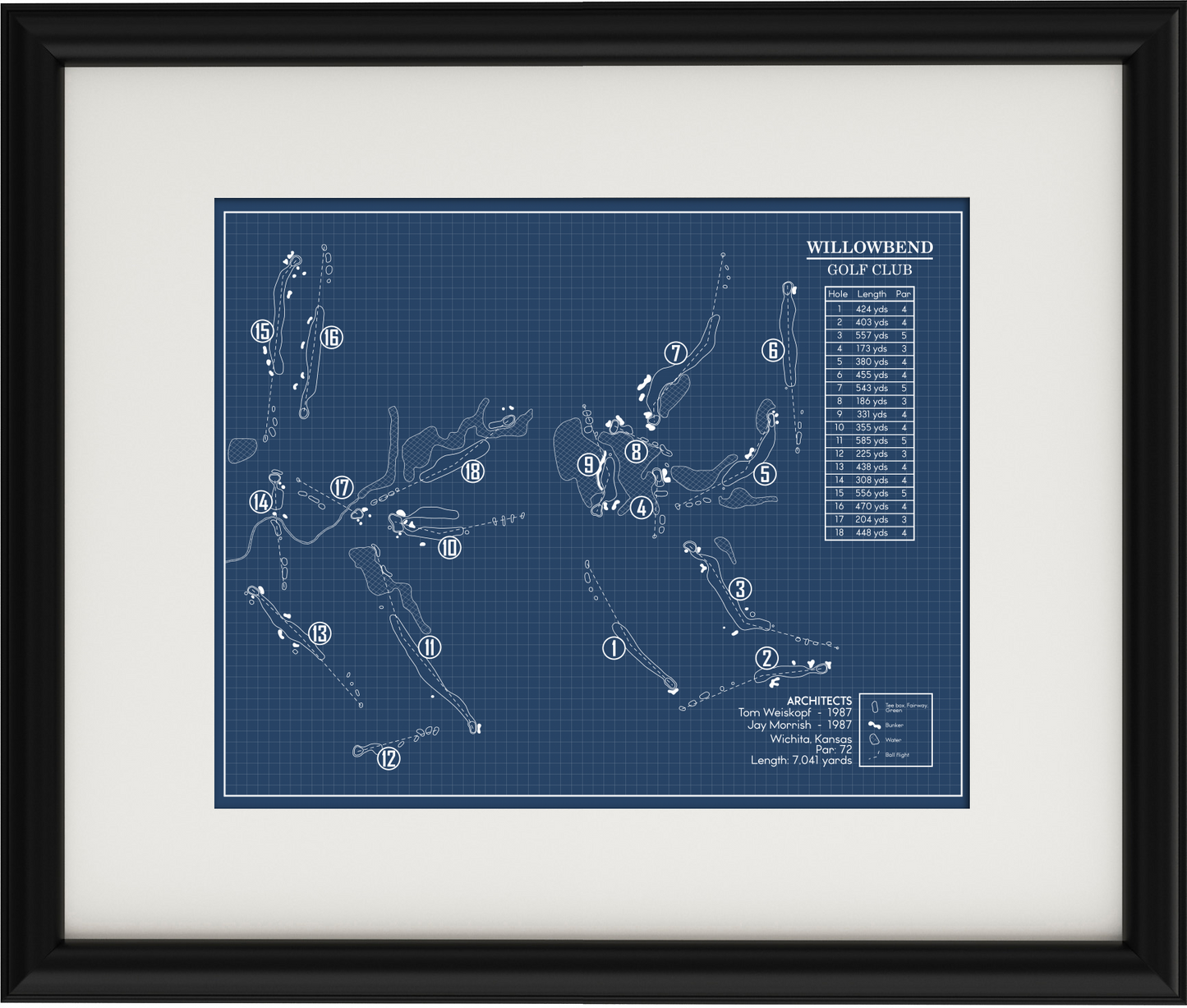Willowbend Golf Club Blueprint (Print)