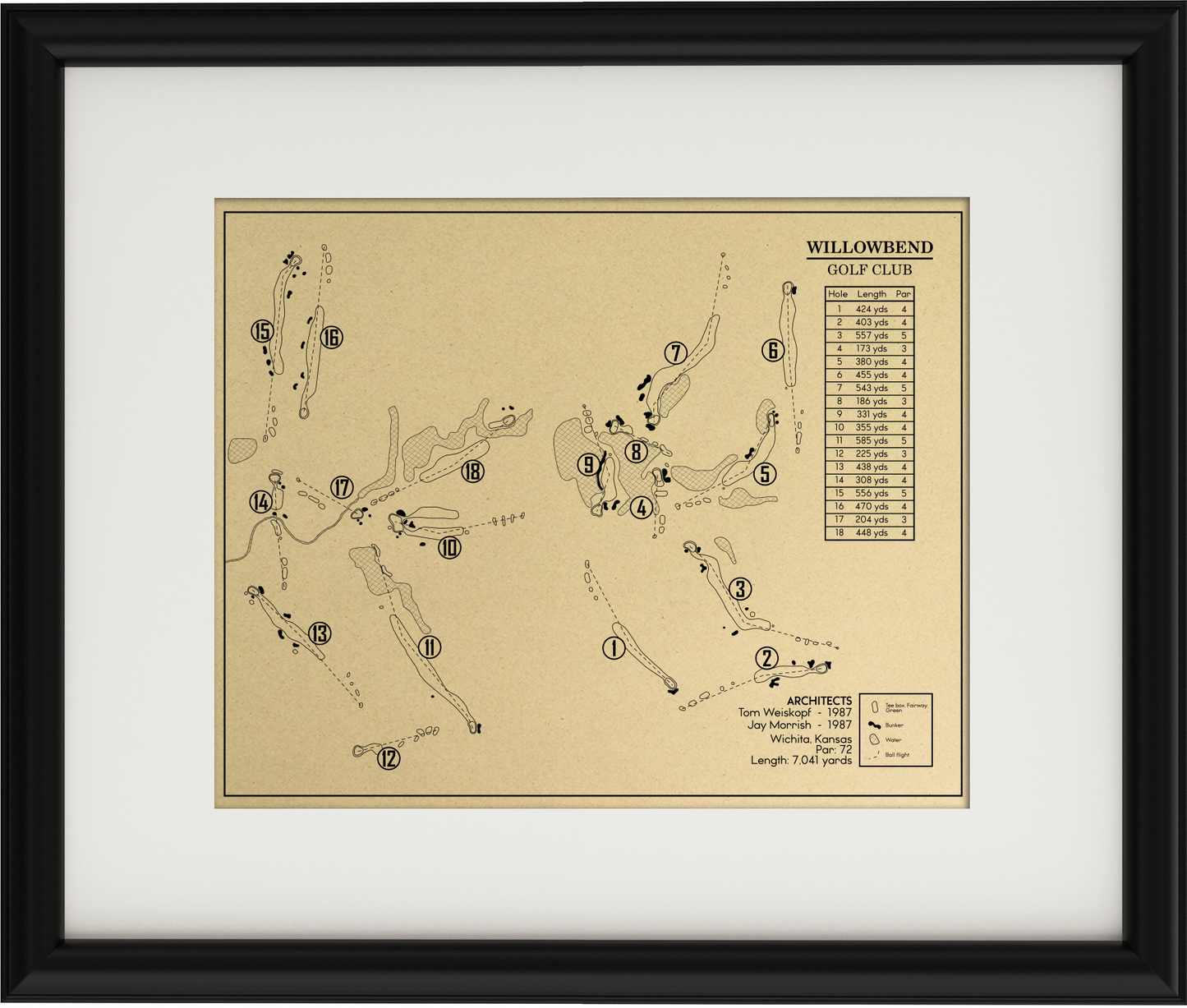 Willowbend Golf Club Outline (Print)