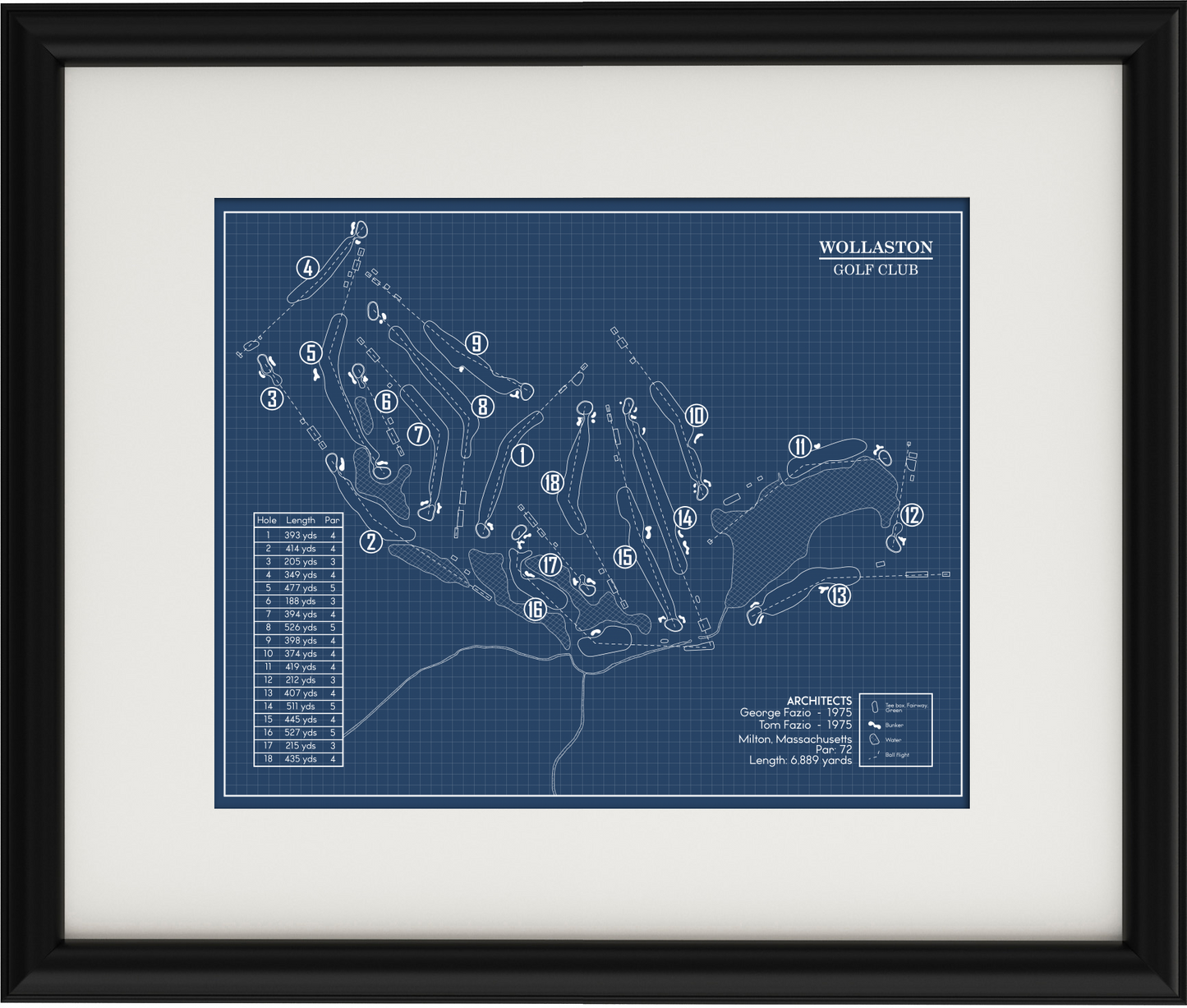 Wollaston Golf Club Blueprint (Print)