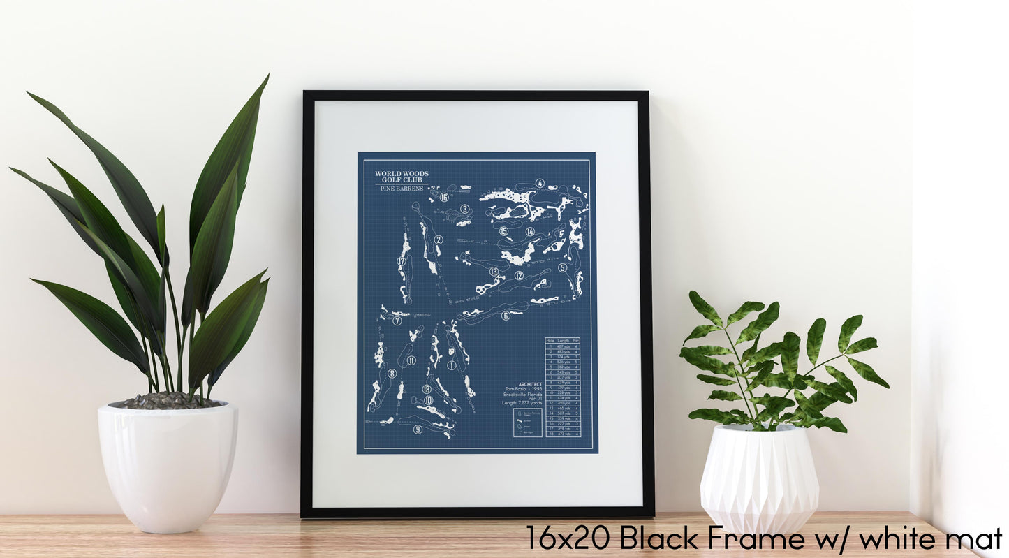 Pine Barrens at Wild Woods Golf Club Blueprint (Print)
