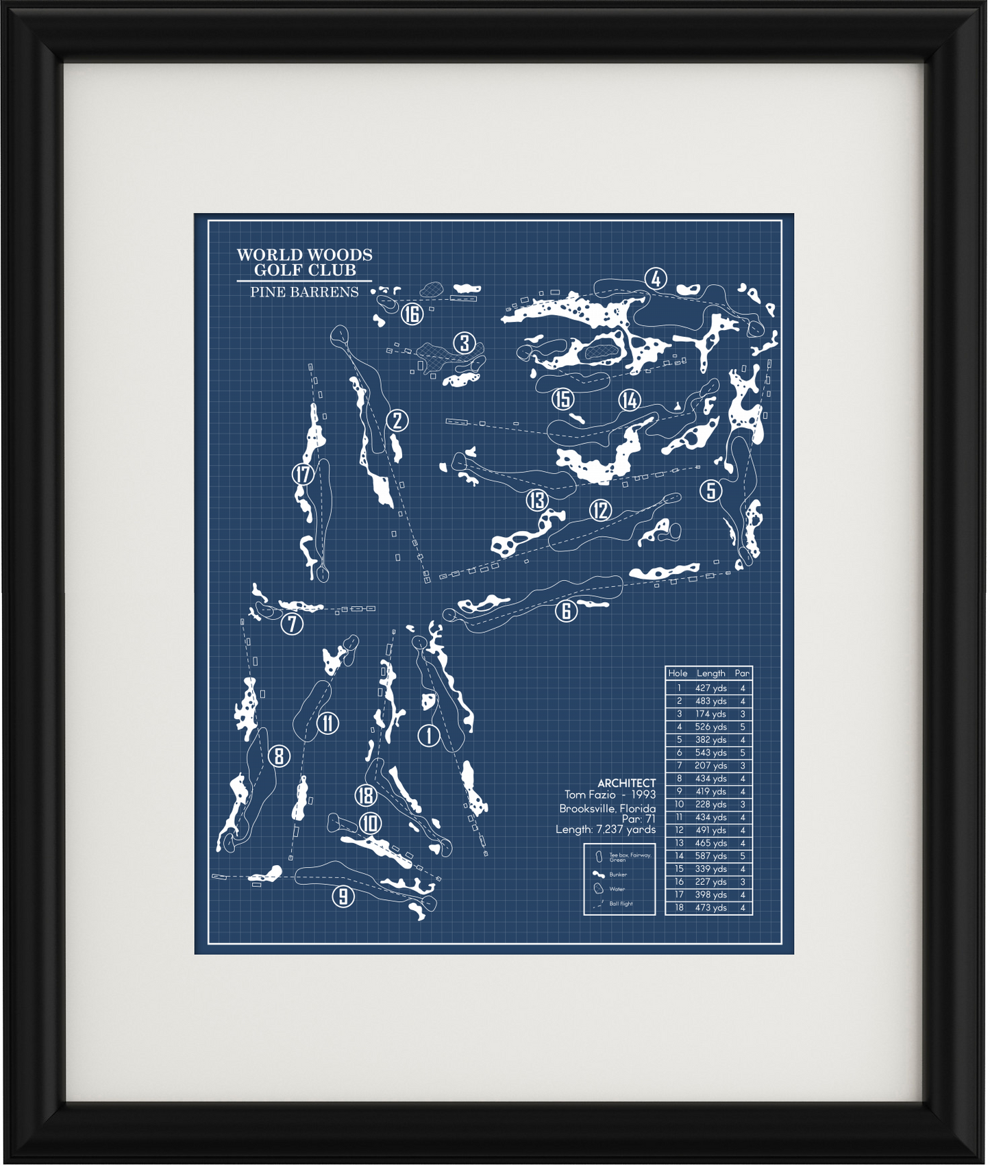 Pine Barrens at Wild Woods Golf Club Blueprint (Print)