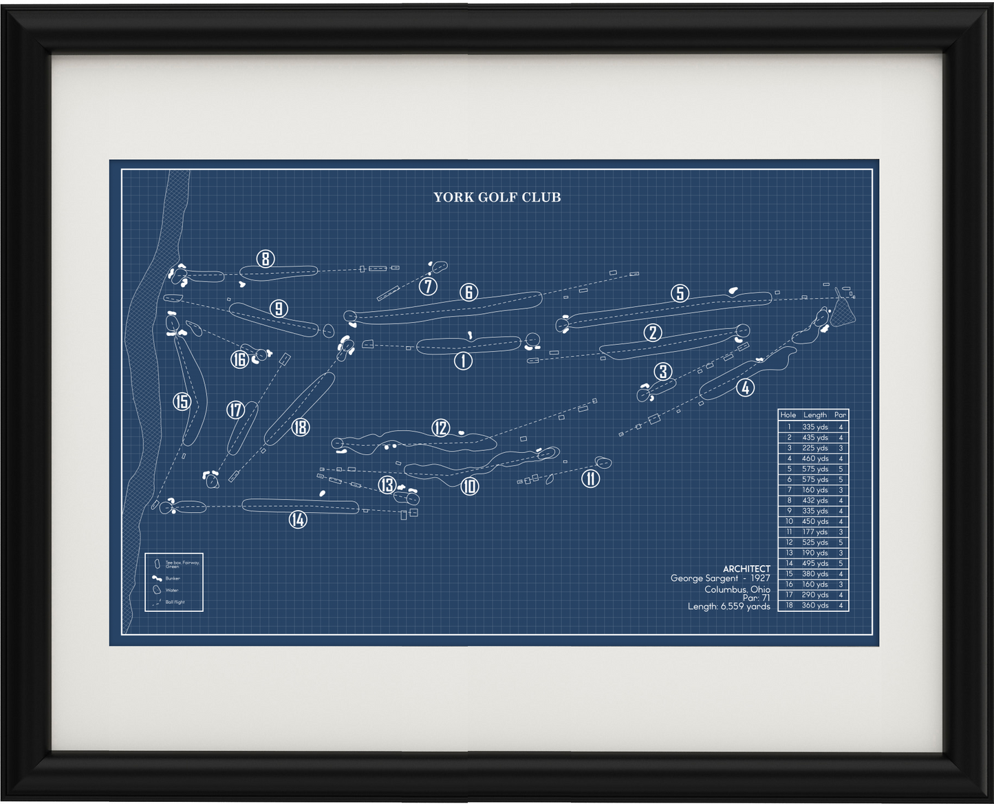 York Golf Club Blueprint (Print)
