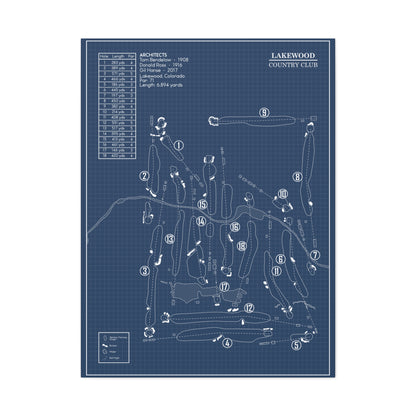 Lakewood Country Club Blueprint (30"x40" Mounted Canvas)
