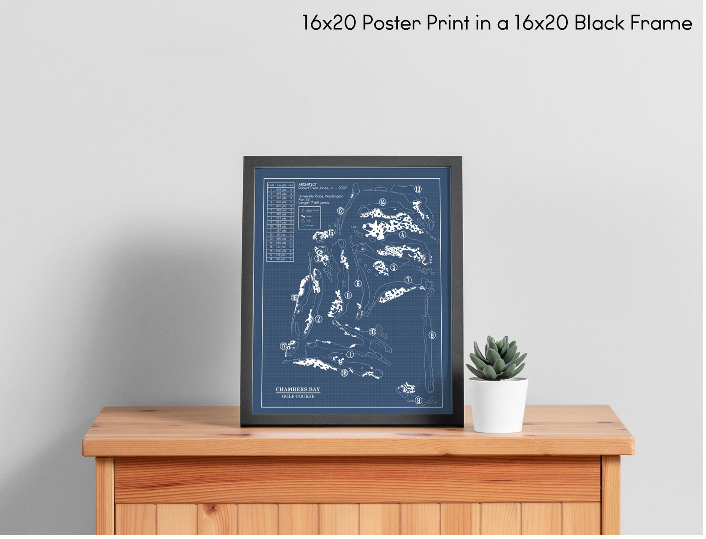 Chambers Bay Golf Course Blueprint (Print)