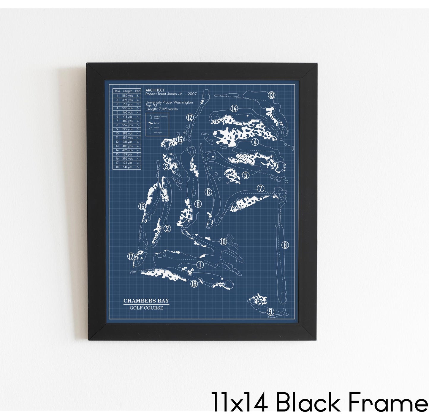 Chambers Bay Golf Course Blueprint (Print)