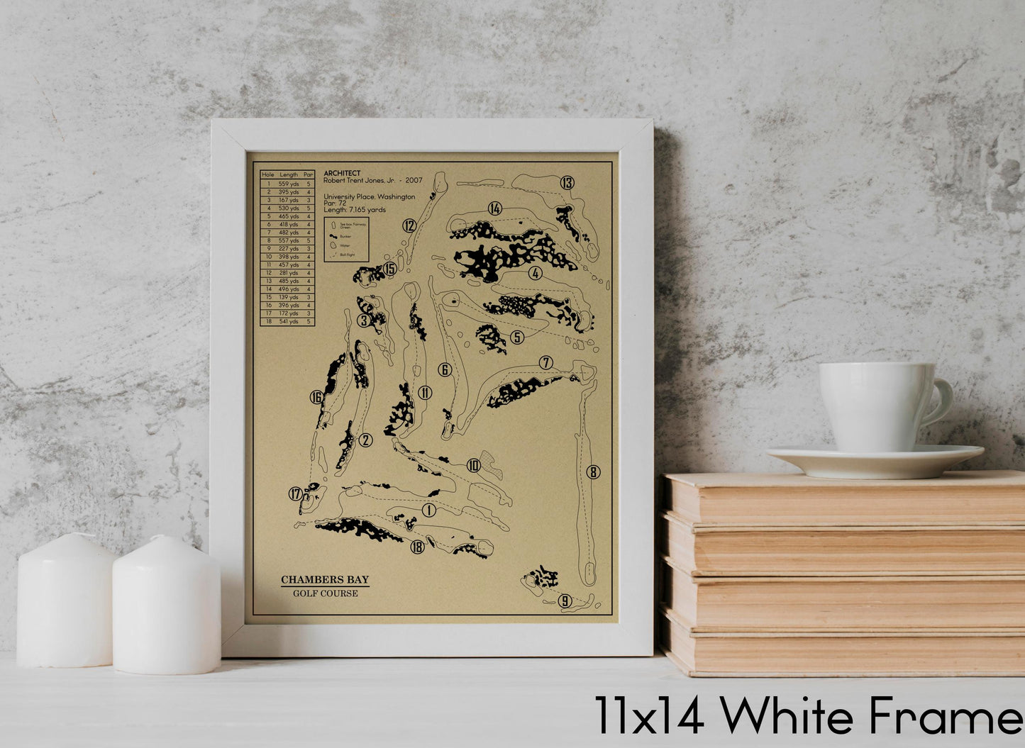 Chambers Bay Golf Course Outline (Print)