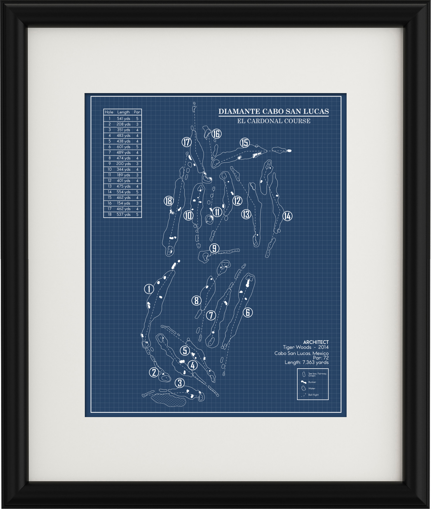 Diamante Cabo San Lucas El Cardonal Course Blueprint (Print)