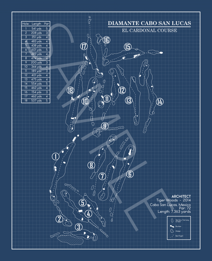 Diamante Cabo San Lucas El Cardonal Course Blueprint (Print)