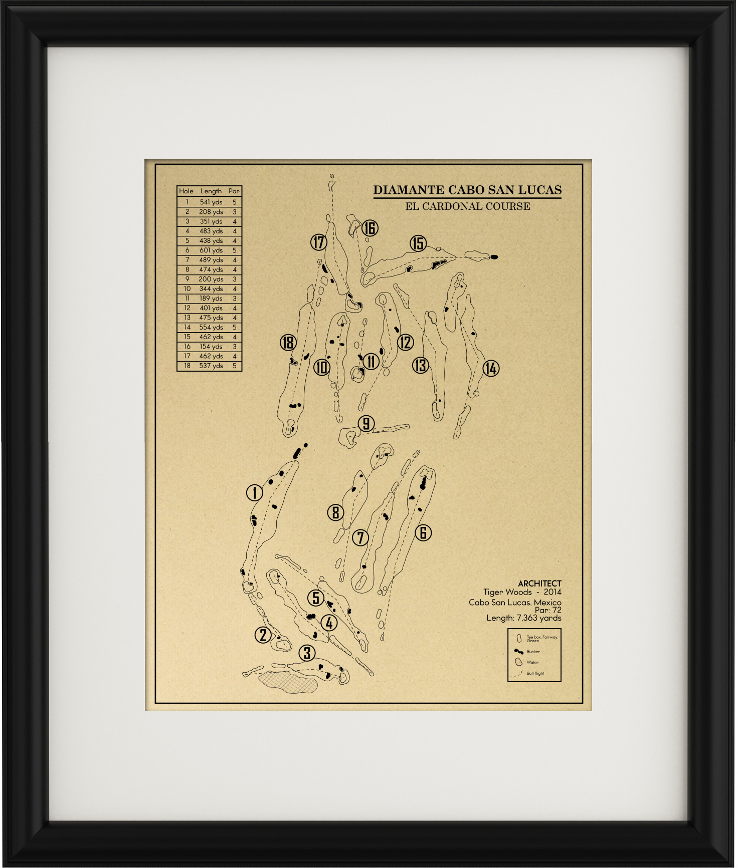 Diamante Cabo San Lucas El Cardonal Course Outline (Print) – GolfBlueprints