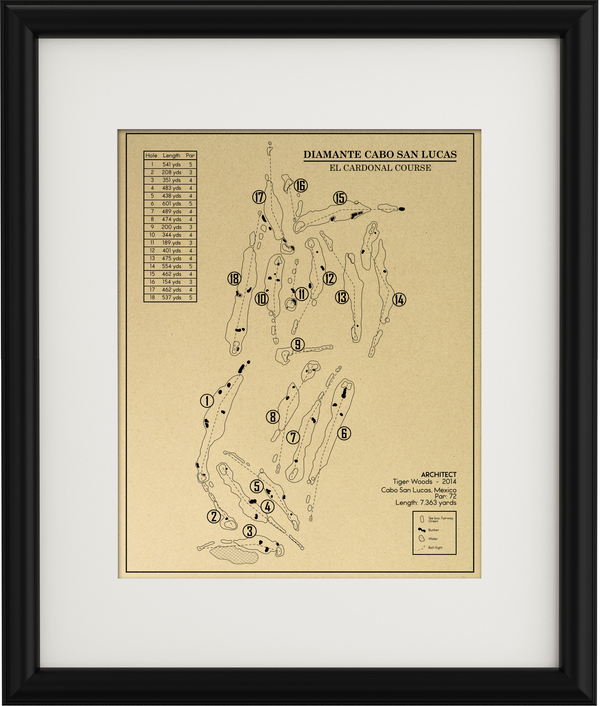 Diamante Cabo San Lucas El Cardonal Course Outline (Print) – GolfBlueprints