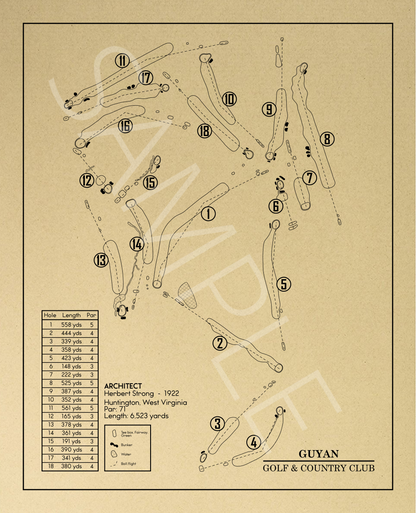 Guyan Golf & Country Club Outline (Print)