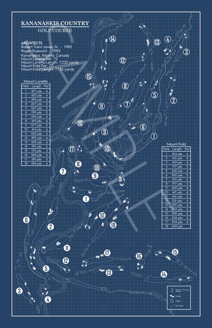 Kananaskis Country Golf Course Blueprint (Print)