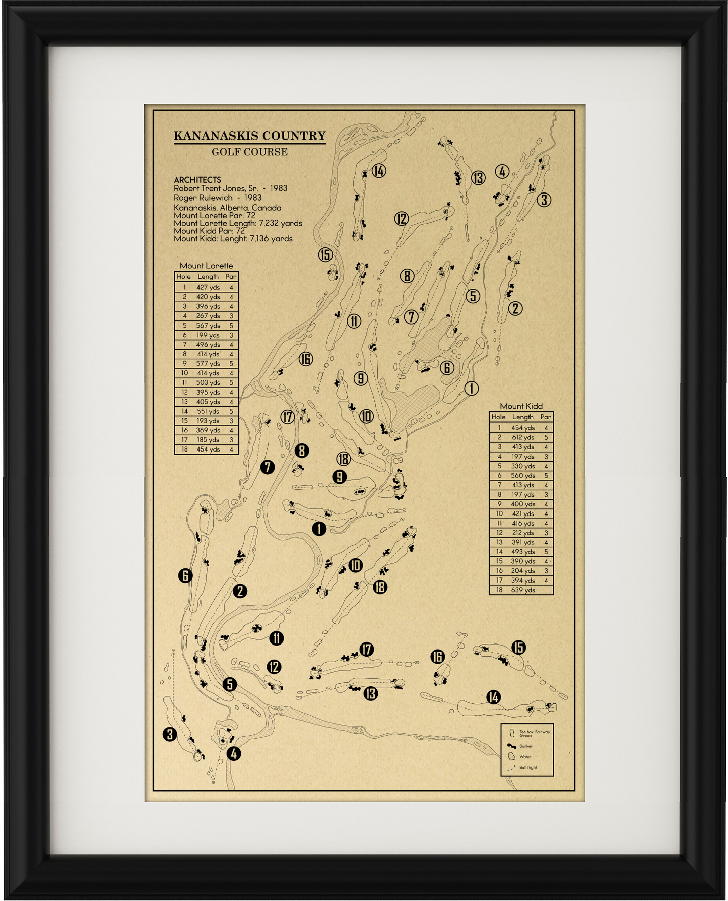 Kananaskis Country Golf Course Outline (Print)