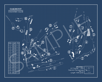 Oakmont Country Club Blueprint (Print)