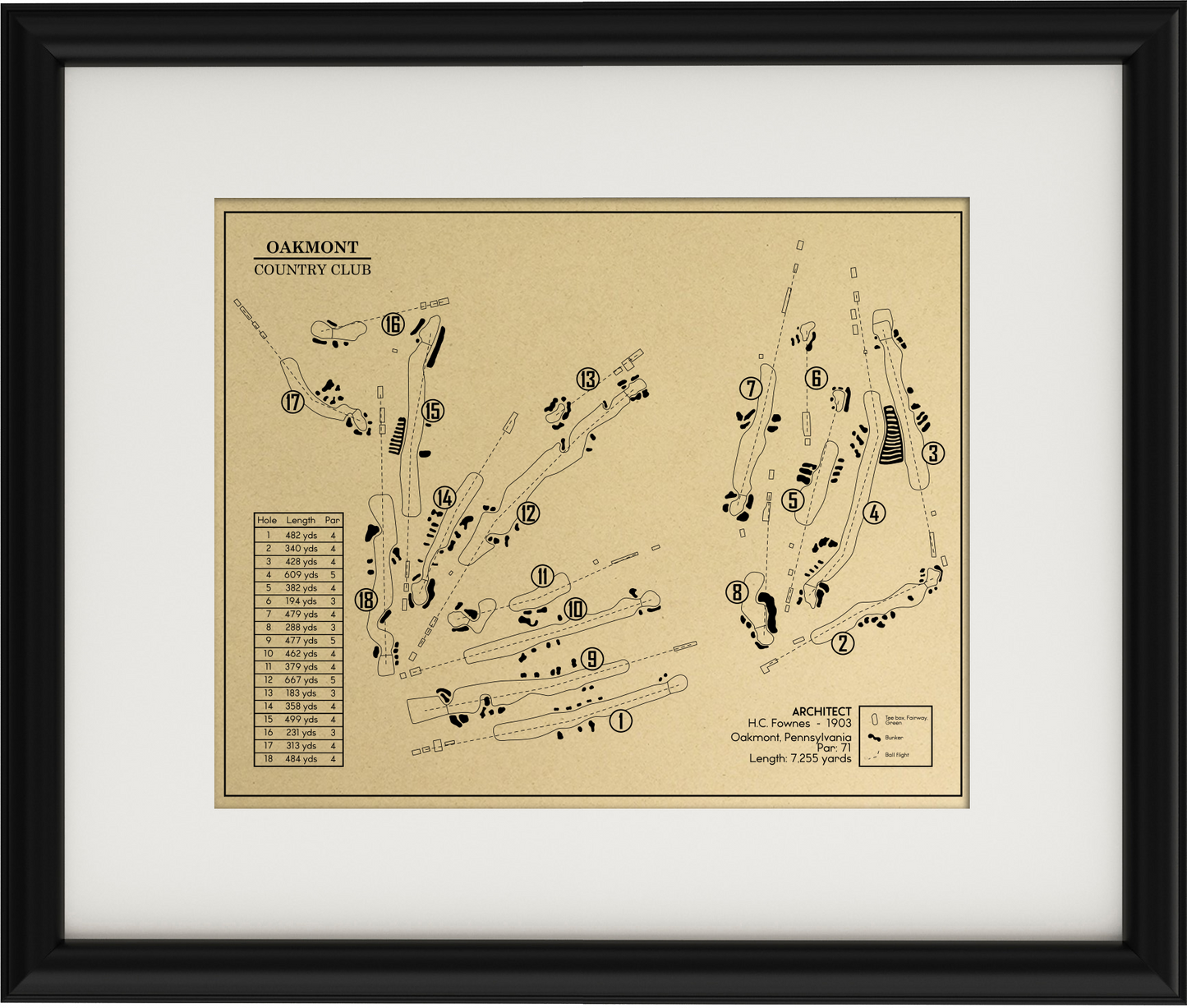 Oakmont Country Club Outline (Print)