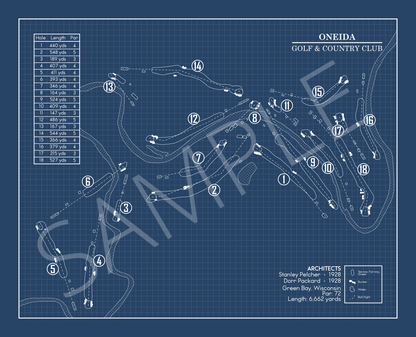 Oneida Golf & Country Club Blueprint (Print)