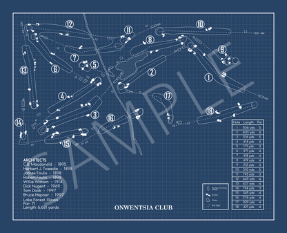 Onwentsia Club Blueprint (Print)