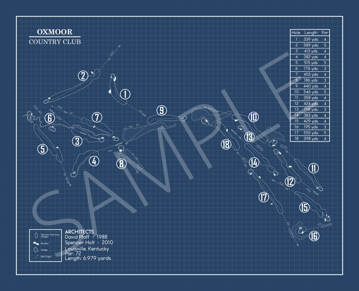 Oxmoor Country Club Blueprint (Print)