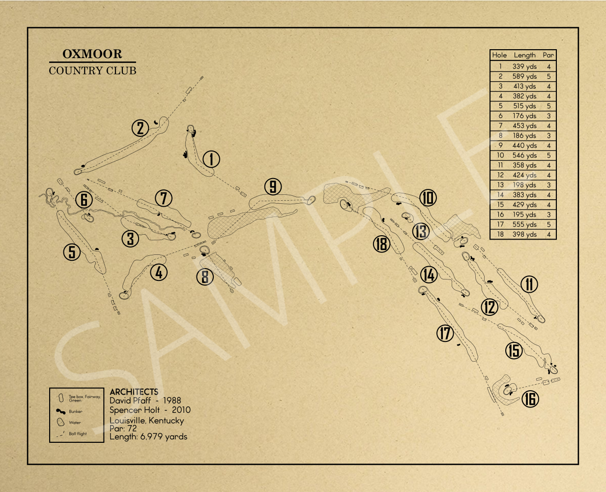Oxmoor Country Club Outline (Print)