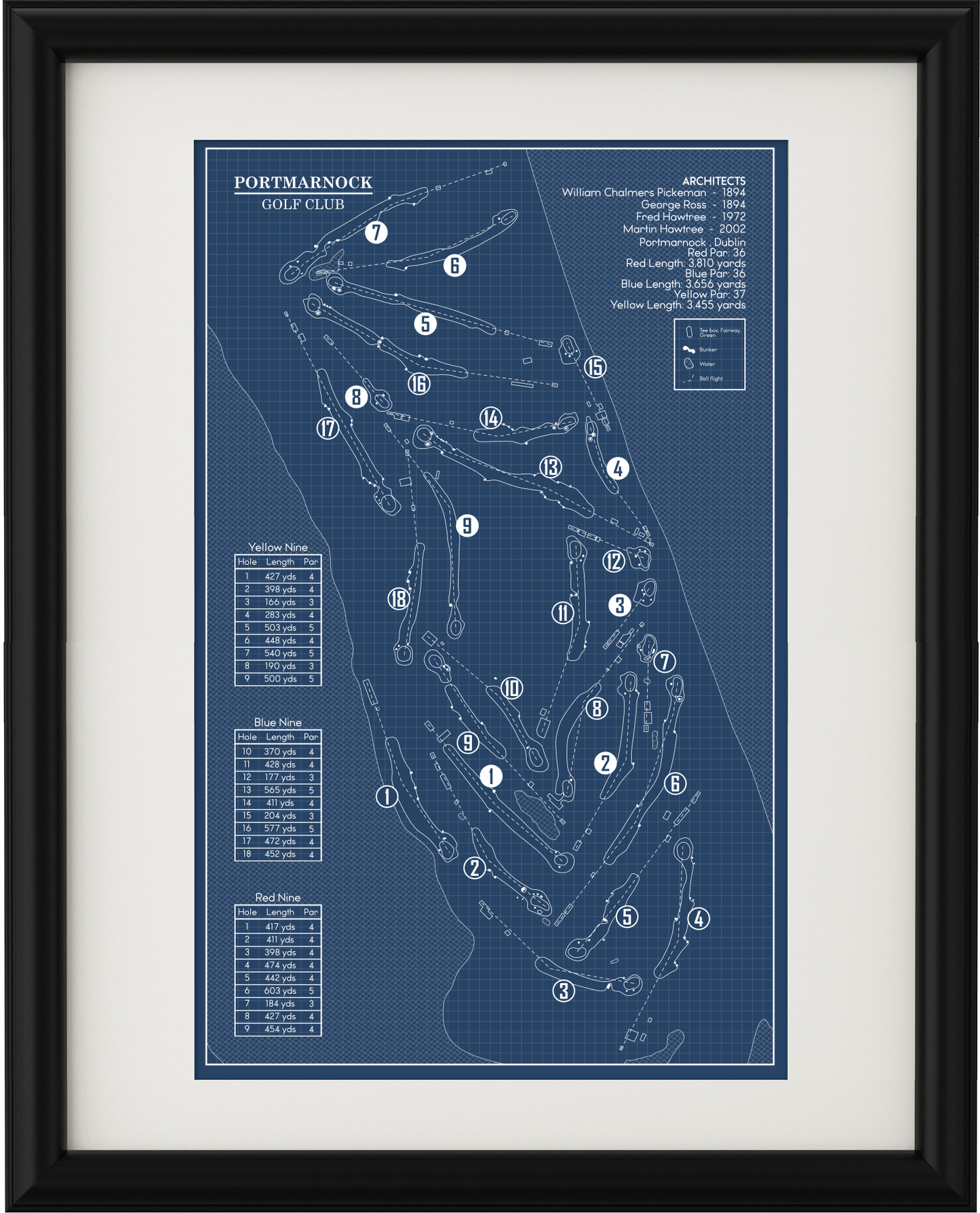 Portmarnock Golf Club Blueprint (Print)